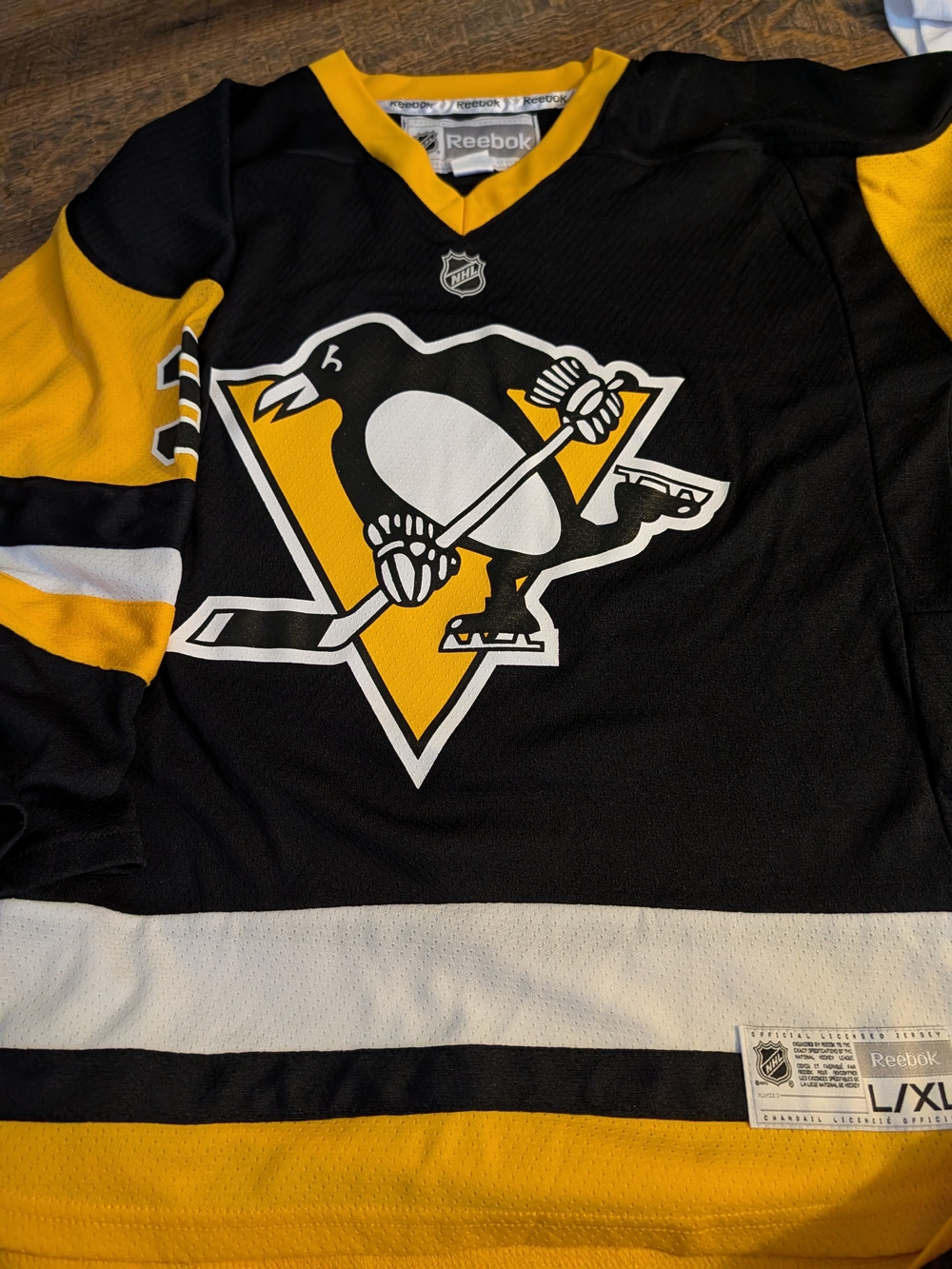 Reebok Pittsburgh Penguins Black & Gold Hockey Jersey